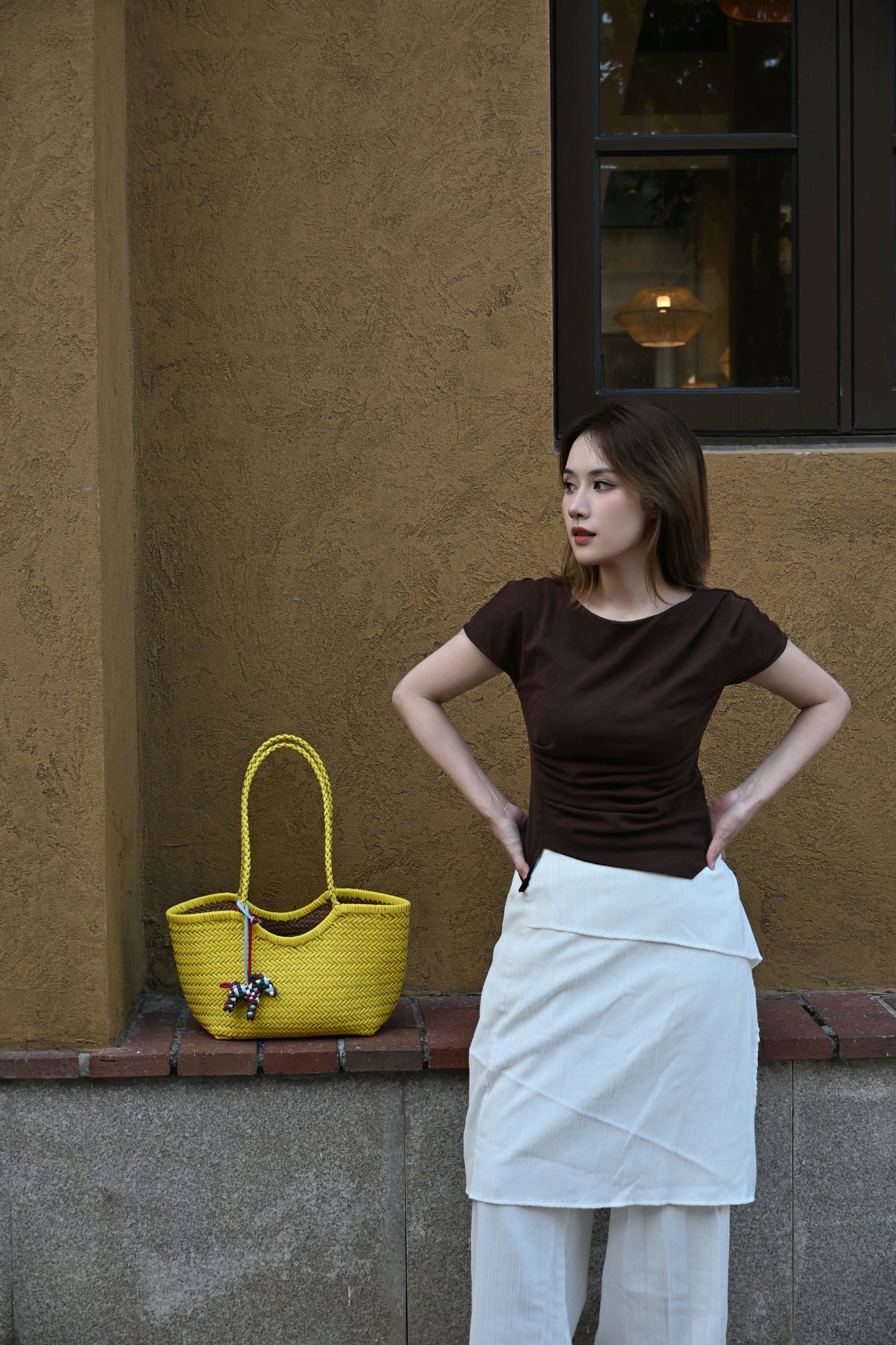 Lemon Yellow Handwoven Genuine Leather Tote Bag