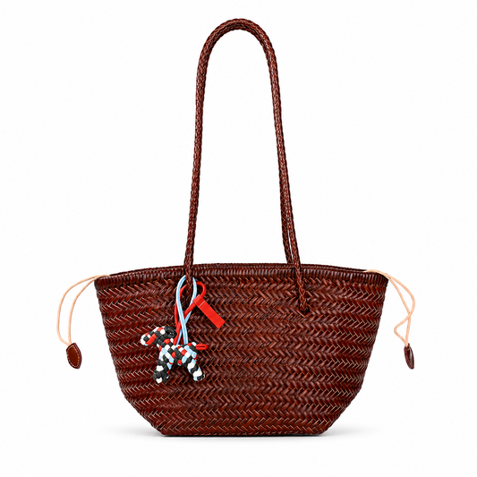 Woven Leather Bucket Bag