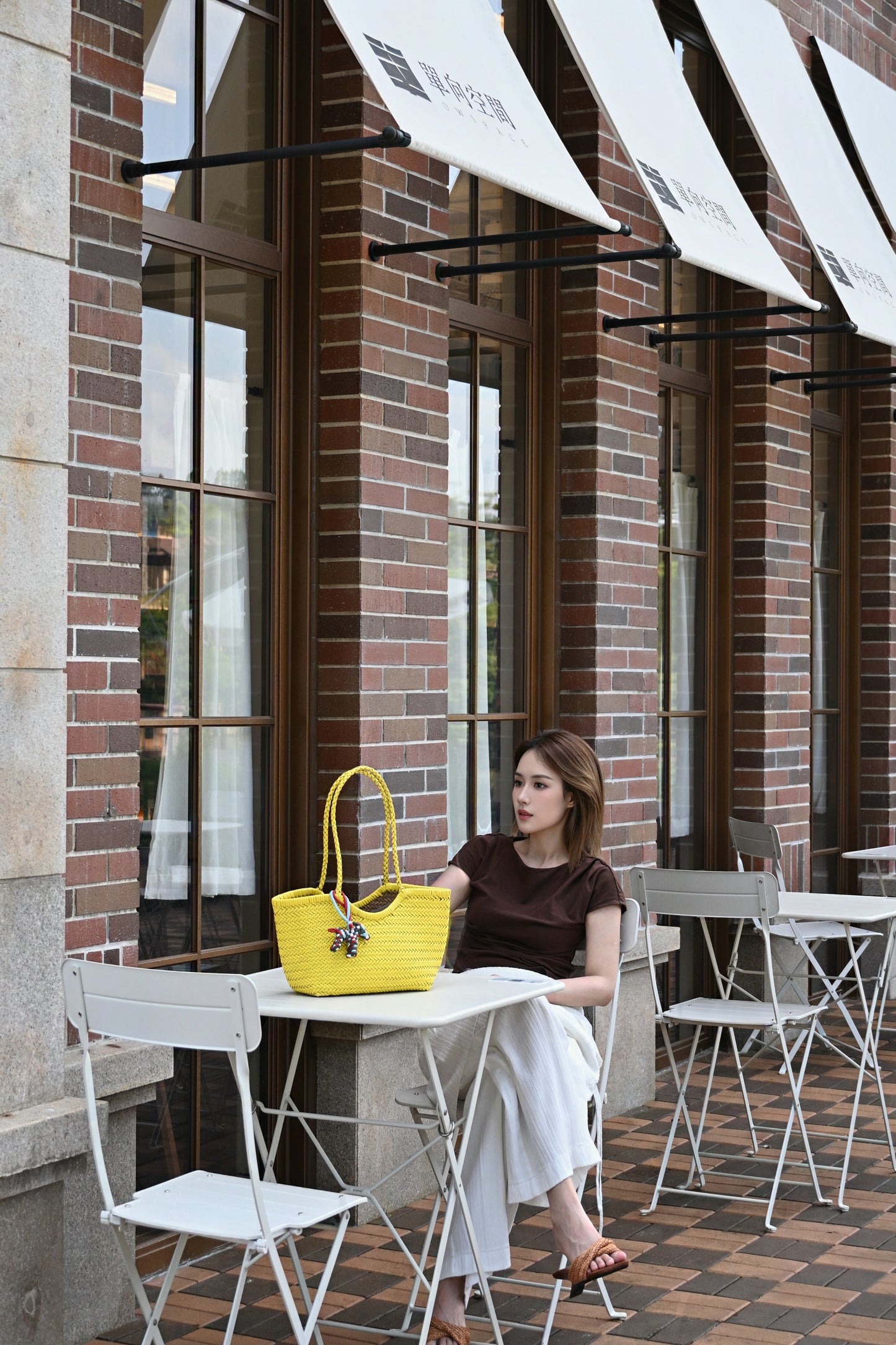 Lemon Yellow Handwoven Genuine Leather Tote Bag