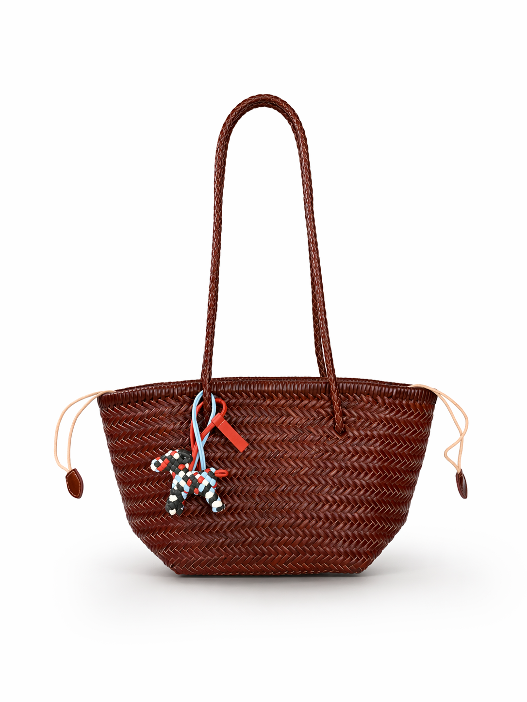 Woven Leather Bucket Bag