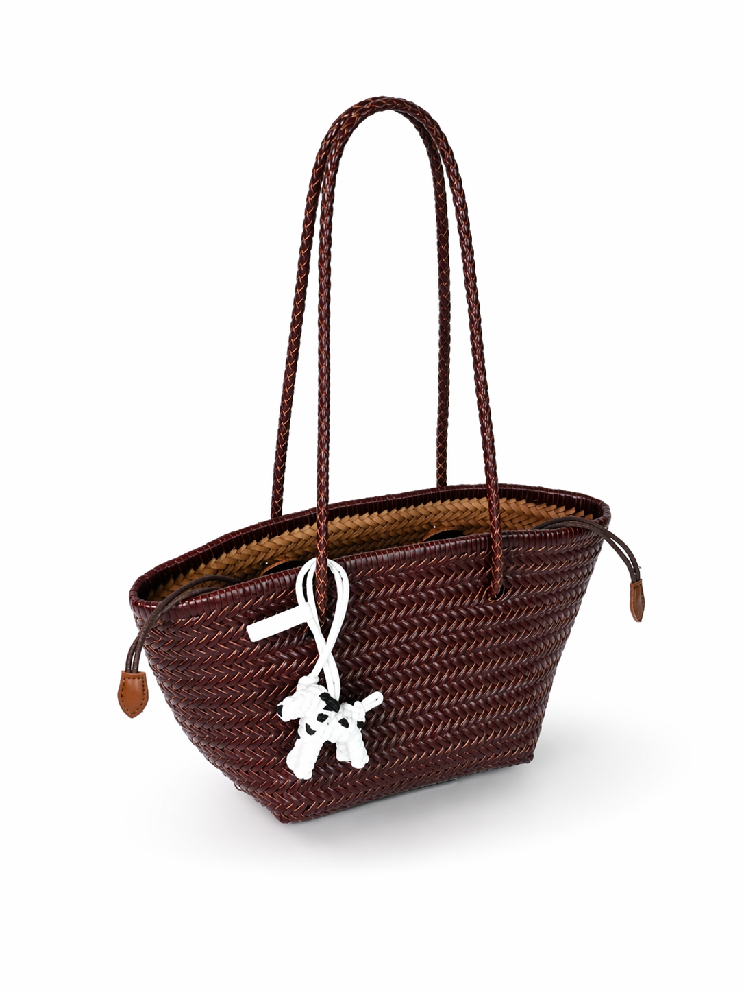 Woven Leather Bucket Bag
