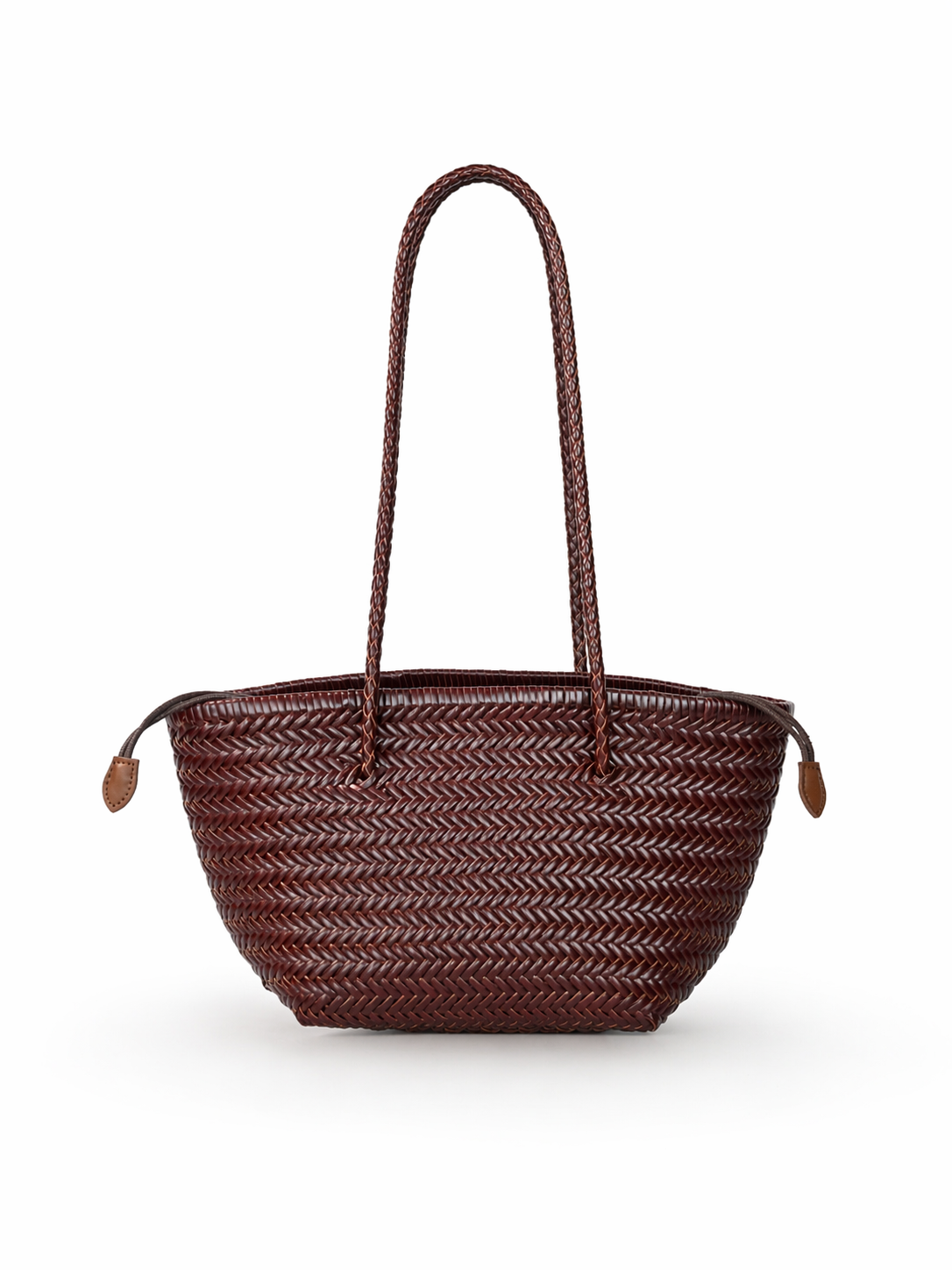 Woven Leather Bucket Bag