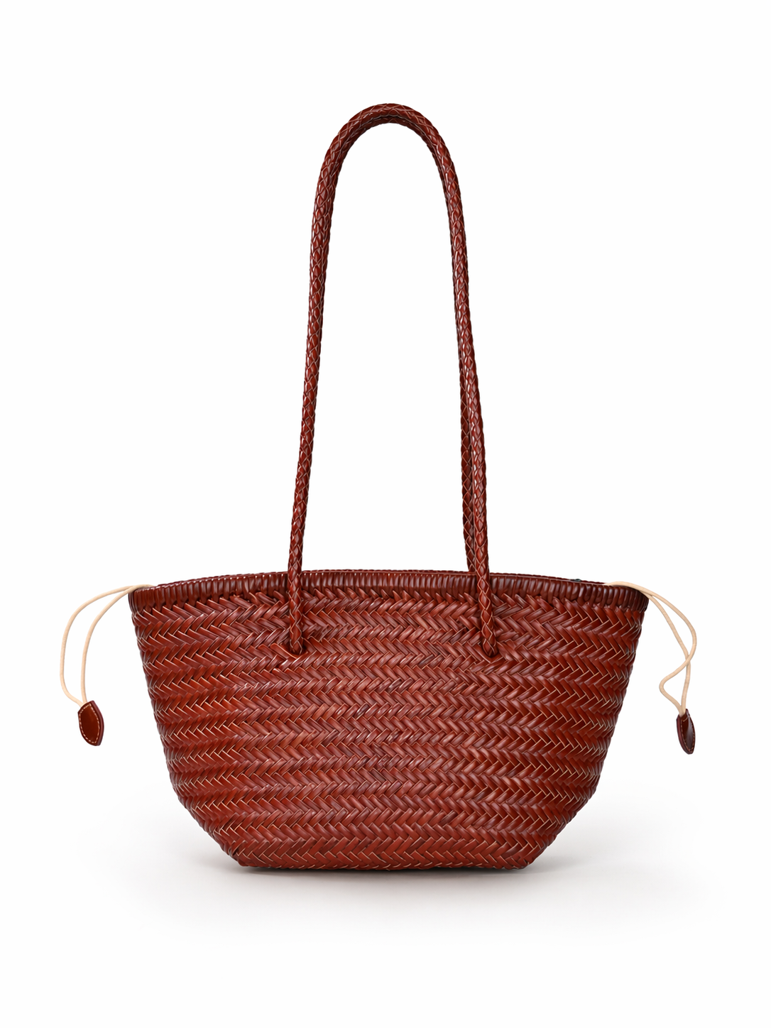 Woven Leather Bucket Bag